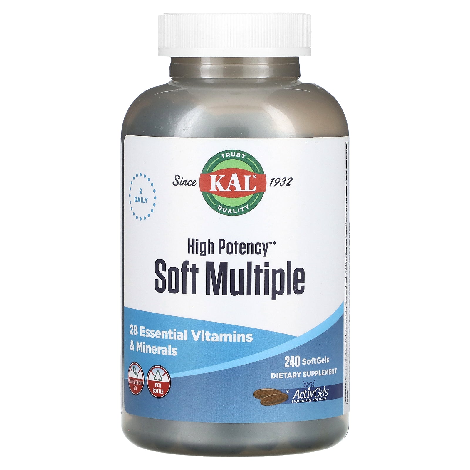 Kal, Soft Multiple, High Potency, 240 Softgels UPC 021245727002 | HiLife Vitamins
